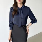 ボウタイブラウス きれいめブラウス オフィスカジュアル | COCOMOMO | 詳細画像42 