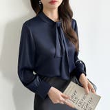 ボウタイブラウス きれいめブラウス オフィスカジュアル | COCOMOMO | 詳細画像44 