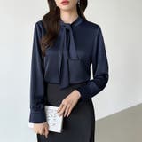 ボウタイブラウス きれいめブラウス オフィスカジュアル | COCOMOMO | 詳細画像46 