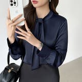 ボウタイブラウス きれいめブラウス オフィスカジュアル | COCOMOMO | 詳細画像48 