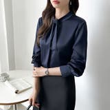 ボウタイブラウス きれいめブラウス オフィスカジュアル | COCOMOMO | 詳細画像50 