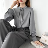 ボウタイブラウス きれいめブラウス オフィスカジュアル | COCOMOMO | 詳細画像58