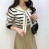 セーラーカラー ボーダーニット 韓国ファッション | COCOMOMO | 詳細画像2 