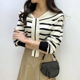 セーラーカラー ボーダーニット 韓国ファッション | COCOMOMO | 詳細画像3 