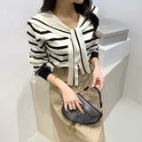 セーラーカラー ボーダーニット 韓国ファッション | COCOMOMO | 詳細画像5 