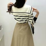 セーラーカラー ボーダーニット 韓国ファッション | COCOMOMO | 詳細画像6 