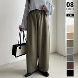 カーキ | バレルレッグパンツ ワイドパンツ きれいめイージーパンツ | COCOMOMO