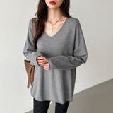 もっちり柔らかルーズニット Vネックニット オフィスカジュアル | COCOMOMO | 詳細画像1 