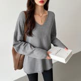 もっちり柔らかルーズニット Vネックニット オフィスカジュアル | COCOMOMO | 詳細画像2 