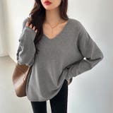 もっちり柔らかルーズニット Vネックニット オフィスカジュアル | COCOMOMO | 詳細画像3 