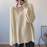 もっちり柔らかルーズニット Vネックニット オフィスカジュアル | COCOMOMO | 詳細画像14 