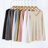 もっちり柔らかルーズニット Vネックニット オフィスカジュアル | COCOMOMO | 詳細画像34 