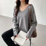 もっちり柔らかルーズニット Vネックニット オフィスカジュアル | COCOMOMO | 詳細画像5 