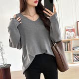 もっちり柔らかルーズニット Vネックニット オフィスカジュアル | COCOMOMO | 詳細画像6 