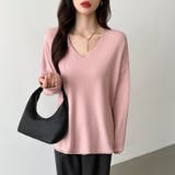 もっちり柔らかルーズニット Vネックニット オフィスカジュアル | COCOMOMO | 詳細画像7 