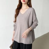 もっちり柔らかルーズニット Vネックニット オフィスカジュアル | COCOMOMO | 詳細画像27 