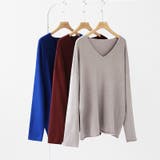 もっちり柔らかルーズニット Vネックニット オフィスカジュアル | COCOMOMO | 詳細画像33 