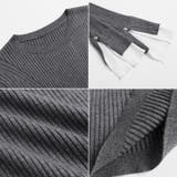 レイヤード風フレア袖ニット リブニット スリットスリーブ | COCOMOMO | 詳細画像27 