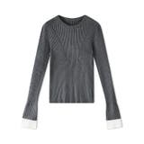 レイヤード風フレア袖ニット リブニット スリットスリーブ | COCOMOMO | 詳細画像30 