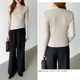 スキッパーニットトップス リブニット 韓国ファッション | COCOMOMO | 詳細画像16 