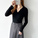 スキッパーニットトップス リブニット 韓国ファッション | COCOMOMO | 詳細画像21 