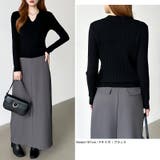 スキッパーニットトップス リブニット 韓国ファッション | COCOMOMO | 詳細画像24 