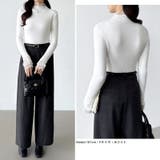 ふわふわ裏起毛 袖レース ハイネックニットトップス | COCOMOMO | 詳細画像5