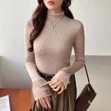 ふわふわ裏起毛 袖レース ハイネックニットトップス | COCOMOMO | 詳細画像12