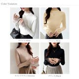 ふわふわ裏起毛 袖レース ハイネックニットトップス | COCOMOMO | 詳細画像24