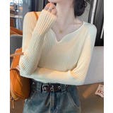 キーネックニット リブニット ニットトップス | COCOMOMO | 詳細画像3