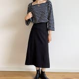 スクエアネックボーダーカットソー ボーダーロンT 長袖トップス | COCOMOMO | 詳細画像17