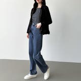 スクエアネックボーダーカットソー ボーダーロンT 長袖トップス | COCOMOMO | 詳細画像19