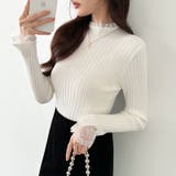 重ね着風レースニット ハイネック 袖レースニット | COCOMOMO | 詳細画像23