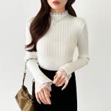 重ね着風レースニット ハイネック 袖レースニット | COCOMOMO | 詳細画像24