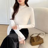 重ね着風レースニット ハイネック 袖レースニット | COCOMOMO | 詳細画像27