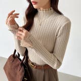 重ね着風レースニット ハイネック 袖レースニット | COCOMOMO | 詳細画像3