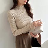 重ね着風レースニット ハイネック 袖レースニット | COCOMOMO | 詳細画像4