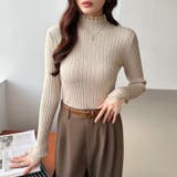 重ね着風レースニット ハイネック 袖レースニット | COCOMOMO | 詳細画像6