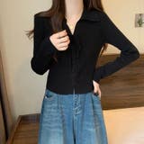 レースアップトップス リブニット 韓国ファッション | COCOMOMO | 詳細画像10