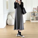 ジャンパースカート ショルダーフリル ニットワンピース | COCOMOMO | 詳細画像13 