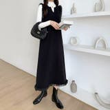 ジャンパースカート ショルダーフリル ニットワンピース | COCOMOMO | 詳細画像18 