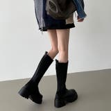 サイドゴアブーツ 厚底 ロングブーツ | COCOMOMO | 詳細画像10 