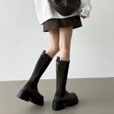 サイドゴアブーツ 厚底 ロングブーツ | COCOMOMO | 詳細画像4 