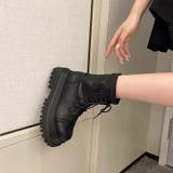 厚底ブーツ レースアップショートブーツ トラックソール | COCOMOMO | 詳細画像3 