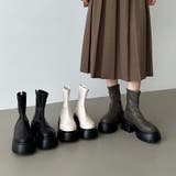 厚底ショートブーツ トラックソール バックジップ | COCOMOMO | 詳細画像10 