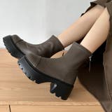厚底ショートブーツ トラックソール バックジップ | COCOMOMO | 詳細画像14 