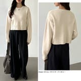 クルーネックショートニット ダメージ加工 ショート丈トップス | COCOMOMO | 詳細画像33 