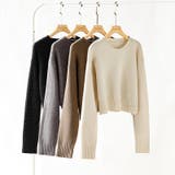 クルーネックショートニット ダメージ加工 ショート丈トップス | COCOMOMO | 詳細画像37 