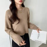 クルーネックショートニット ダメージ加工 ショート丈トップス | COCOMOMO | 詳細画像14 