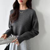 クルーネックショートニット ダメージ加工 ショート丈トップス | COCOMOMO | 詳細画像22 